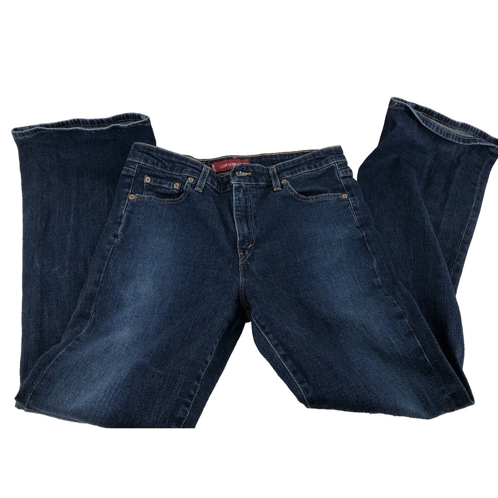 Levi's 519 jeans juniors 13 blue denim low‎ rise stretch flare boot cut
